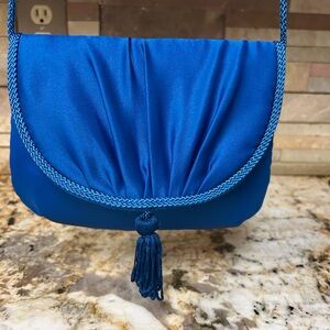 Satin Blue Women's Evening Bag